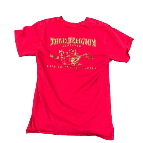 VINTAGE True Religion Big Buddha Shirt Small Red - Picture 1 of 2